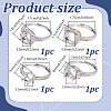 4Pcs 4 Styles Brass Rhinestone Adjustable Ring Components KK-NB0004-07-2