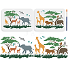 MAYJOYDIY US 1 Set Savannah Animals PET Hollow Out Drawing Painting Stencils DIY-MA0004-73-1