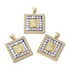 Brass Micro Pave Cubic Zirconia Pendants KK-K385-022G-1