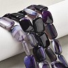 Natural Banded Agate Beads Strands G-K392-B11-13x18mm-1