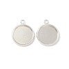 Flat Round Brass Pendant Cabochon Settings X-KK-K414-14E-S-1