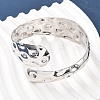 Snake Shape Hammered Iron Cuff Bangle & Ring SJEW-G085-01P-2