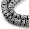 Electroplated Natural Lava Rock Beads Strands G-Z032-J03-11A-3