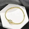 Brass Micro Pave Clear Cubic Zirconia Link Bracelets BJEW-S158-15G-1