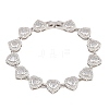Brass Pave Cubic Zirconia Heart Tennis Bracelets for Women KK-CBA68DA-09P-01-4