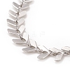Enamel Wheat Link Chains Bracelet BJEW-P271-02P-04-3