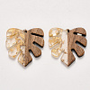 Transparent Resin & Walnut Wood Pendants LS-X-RESI-S358-24-D01-2