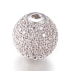 CZ Jewelry Brass Micro Pave Cubic Zirconia Round Beads LS-ZIRC-M024-06P-1