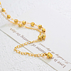 Vintage Beach Brass Round Ball Link Chain Double Layer Anklets for Women NU3457-3