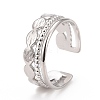 Non-Tarnish 304 Stainless Steel Oval Wrap Open Cuff Ring for Women RJEW-C025-11P-1