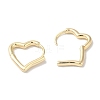 Heart Brass Hoop Earrings for Women EJEW-U008-16G-2