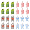 24Pcs 4 Styles Opaque Resin Pendants RESI-TA0002-07-3