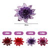  4Pcs 4 Colors 3D Flower Pattern Polyester Fabrics Computerized Embroidery Cloth Sew on Appliques PATC-NB0001-15B-2