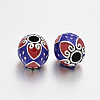 Antique Silver Plated Alloy Enamel Round Beads ENAM-J552-01AS-1