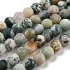 Natural Tree Agate Frosted Agate Round Gemstone Beads Strands G-O151-01-6mm-2