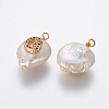 Natural Cultured Freshwater Pearl Pendants PEAR-L027-01G-2
