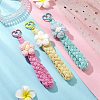 3Pcs 3 Colors Handmade Cotton Knitting Flower and Cotton String Threads Pendant Decorations HJEW-JM02910-2