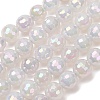 Electroplated Natural Agate Beads Strands G-B191-A07-10mm-01-2