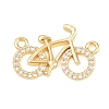 Brass Micro Pave Clear Cubic Zirconia Pendants KK-D258-35G-2
