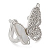 Brass Micro Pave Clear Cubic Zirconia with Natural Shell Fold Over Clasps KK-G505-28P-2