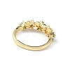 Green Cubic Zirconia Flower Adjustable Ring RJEW-K240-09G-2