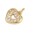 Brass Micro Pave Clear Cubic Zirconia Charms KK-D409-23G-2