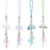4Pcs Acrylic & Glass Mobile Straps HJEW-DR00060-1