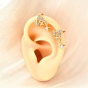 Brass Micro Pave Clear Cubic Zirconia Cuff Earrings EJEW-F370-28G-2