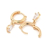 Brass Micro Pave Clear Cubic Zirconia Hoop Earrings EJEW-A107-10A-KCG-2