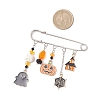 3Pcs 3 Colors Halloween Enamel Brooch Pins JEWB-TA00020-3