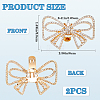 2Pcs Bowknot Alloy Rhinestone Shoe Decorations FIND-CP0002-24B-2
