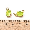 Oval Brass Micro Pave Cubic Zirconia Pendants KK-L237-020G-4