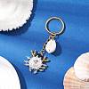 Crab Glass Seed Beads Pendant Keychain HJEW-MZ00106-02-2