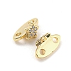 Rack Plating Brass Micro Pave Clear Cubic Zirconia Connector Charms KK-F864-04G1-2