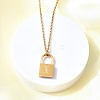 304 Stainless Steel Rolo Chain Pendant Necklaces NJEW-S444-01G-24-5