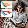 16Pcs 16 Styles PU Leather Fan Bookmarks AJEW-TA0002-23-9