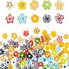 120Pcs 10 Colors Handmade Millefiori Glass Beads LAMP-FH0001-01-1