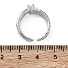Brass Micro Pave Cubic Zirconia Cuff Open Rings RJEW-C163-09P-5