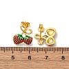 Brass Enamel Stud Earrings EJEW-D322-06G-01-5