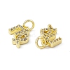Real 18K Gold Plated Brass Micro Pave Clear Cubic Zirconia Charms KK-E068-VB411-6-3