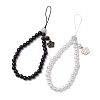 ABS Plastic Imitation Pearl with Rhinestone Beadeed Mobile Straps HJEW-JM02349-1