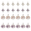 HOBBIESAY 24Pcs 4 Styles Natural Amethyst & Rose Quartz Chip Alloy European Dangle Charms G-HY0001-17-1