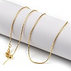 1mm Rack Plating Brass Cardano Chain Adjustable Slider Necklaces for Women Men MAK-L044-37G-1