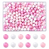 300Pcs 3 Colors Opaque Acrylic Beads MACR-YW0003-13E-1