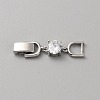 Extender Clasps Brass Cubic Zirconia Fold Over Extension Clasps Golden and Platinum Watch Band Extension Clasps  KK-WH20004-02A-P-1