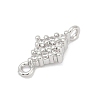 Brass Micro Pave Clear Cubic Zirconia Connector Charms KK-Z094-08P-03-2