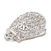 Rack Plating Brass Pave Cubic Zirconia Pendants KK-R150-13P-01-3