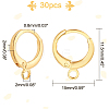 30Pcs Brass Huggie Hoop Earring Findings KK-PH0002-85-3