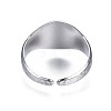 304 Stainless Steel Oval Open Cuff Ring RJEW-T023-54P-2