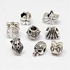 Mixed Shaped Alloy European Beads PALLOY-K206-M-AS-1